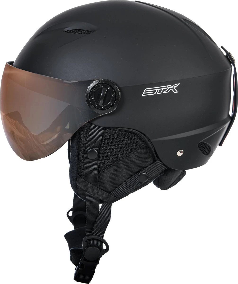 STX Helmet Visor Junior Black Skihelm - Black - Unisex - Maat XS 1 STX Helmet Visor Junior Black Skihelm - Black - Unisex - Maat XS