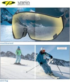 CP Camurai - Skihelm Met Vizier - Zwart - 56-58/M - Meekleurend Vizier Cat. 1-2 (☁/❄/☀) -Ski Gemeenschap 1031x1200