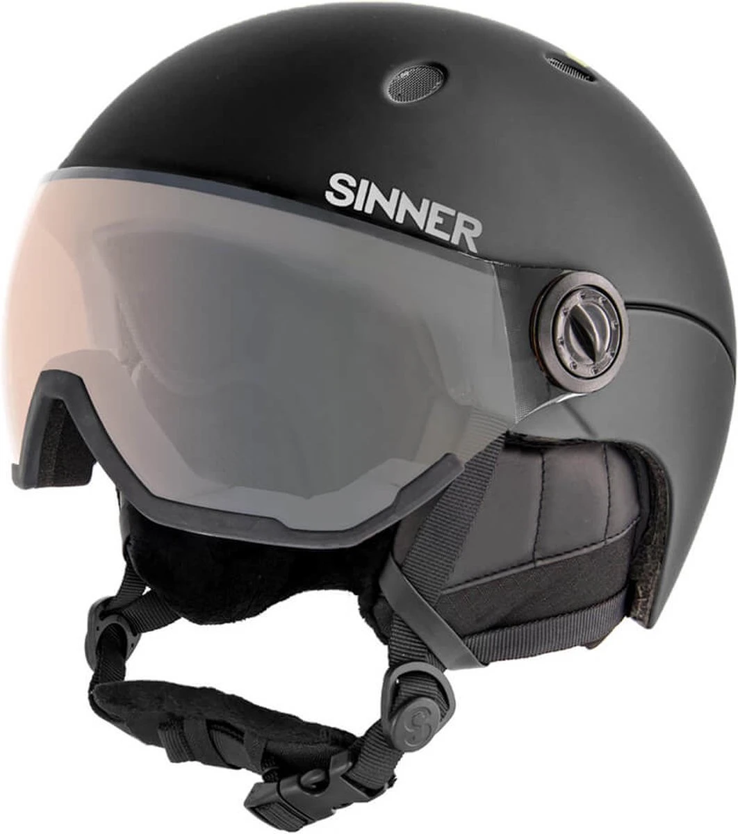 Sinner Titan Visor Trans+ Skihelm Met Vizier | Matte Black | Orange Cat 1-3 | Maat: 63 - 64 Cm 1 Sinner Titan Visor Trans+ Skihelm Met Vizier | Matte Black | Orange Cat 1-3 | Maat: 63 - 64 Cm