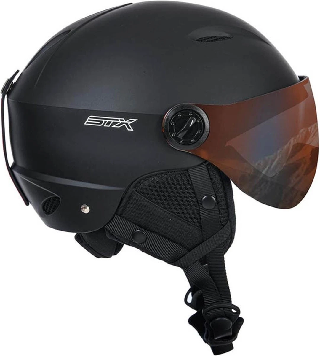 STX Helmet Visor Junior Black Skihelm - Black - Unisex - Maat XS 7 STX Helmet Visor Junior Black Skihelm - Black - Unisex - Maat XS - Afbeelding 7