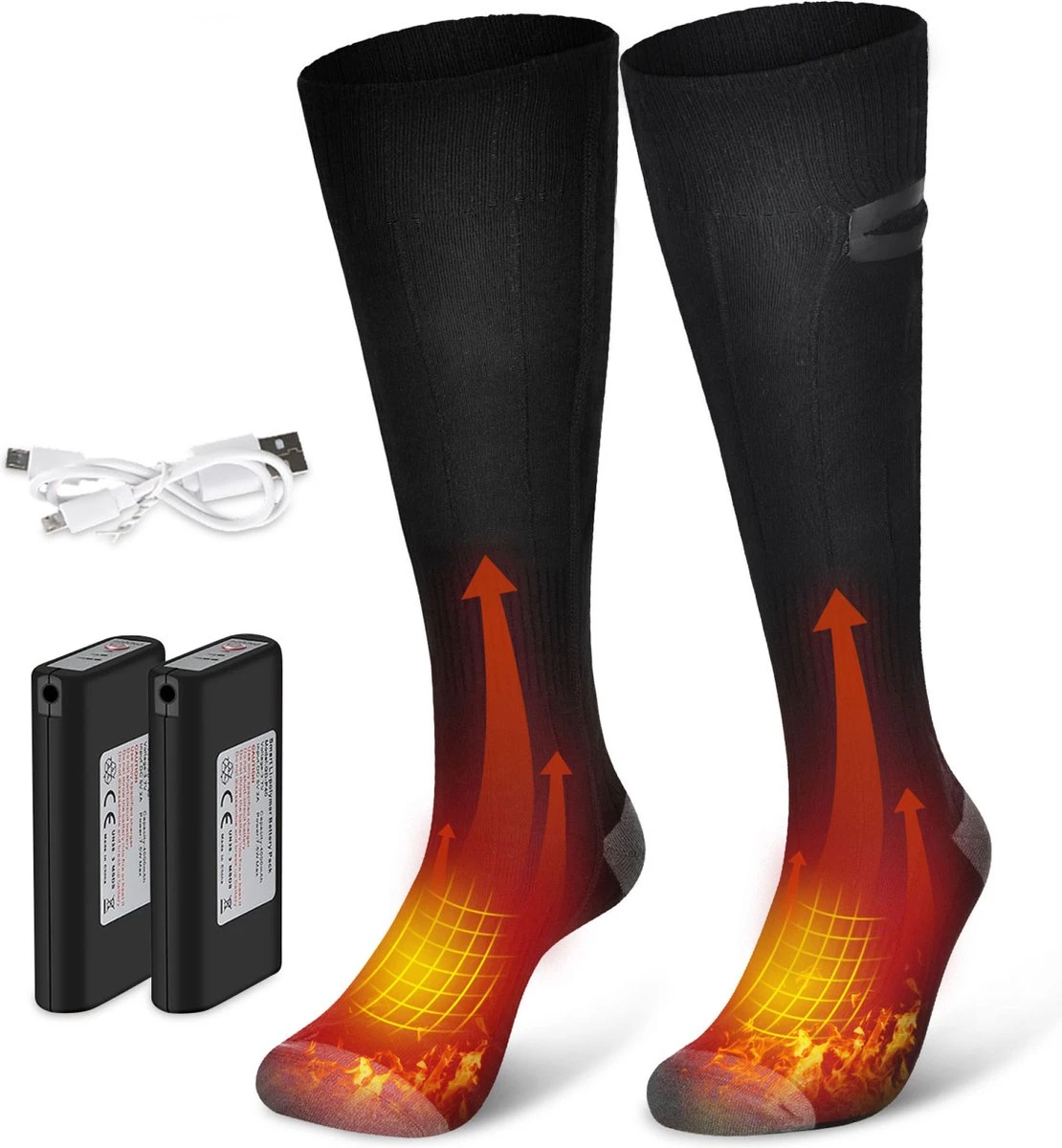 Qualitá® Verwarmde Sokken - Elektrische Sokken - Sokken - Elektrische Verwarmde Sokken - Maat 41-46 2 Qualitá® Verwarmde Sokken - Elektrische Sokken - Sokken - Elektrische Verwarmde Sokken - Maat 41-46 - Afbeelding 2