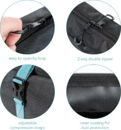 Navaris Skitas Heren En Dames - Tas Voor Een Paar Ski's En Skistokken - Hoes Met Ritssluiting En Schouderriemen - Wintersporttas In Zwart/turkoois -Ski Gemeenschap 1113x1200 1