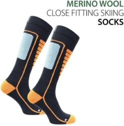 Norfolk - Skisokken - 63% Merino Wol Skisokken - Schokabsorptie Lichtgewicht Skisokken - Blauw - 39-42 - Courchevel