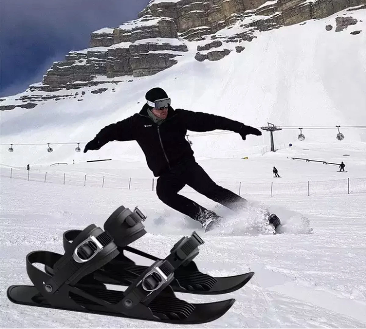 Skizophrenic Snow Skates - Mini Ski - Zwart 2 Skizophrenic Snow Skates - Mini Ski - Zwart - Afbeelding 2