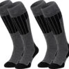 NOMAD® Skisokken Essential 2-Pack | Maat 39/42 Grijs | Skiën / Snowboarden / Wandelen | Goede Vochtafvoer | Extra Versteviging | Ski Sokken Heren / Dames
