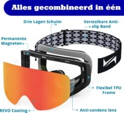 VAIN Crimson Carver - Unisex Skibril + Extra Magnetische Lens + Case -Ski Gemeenschap 1200x1092
