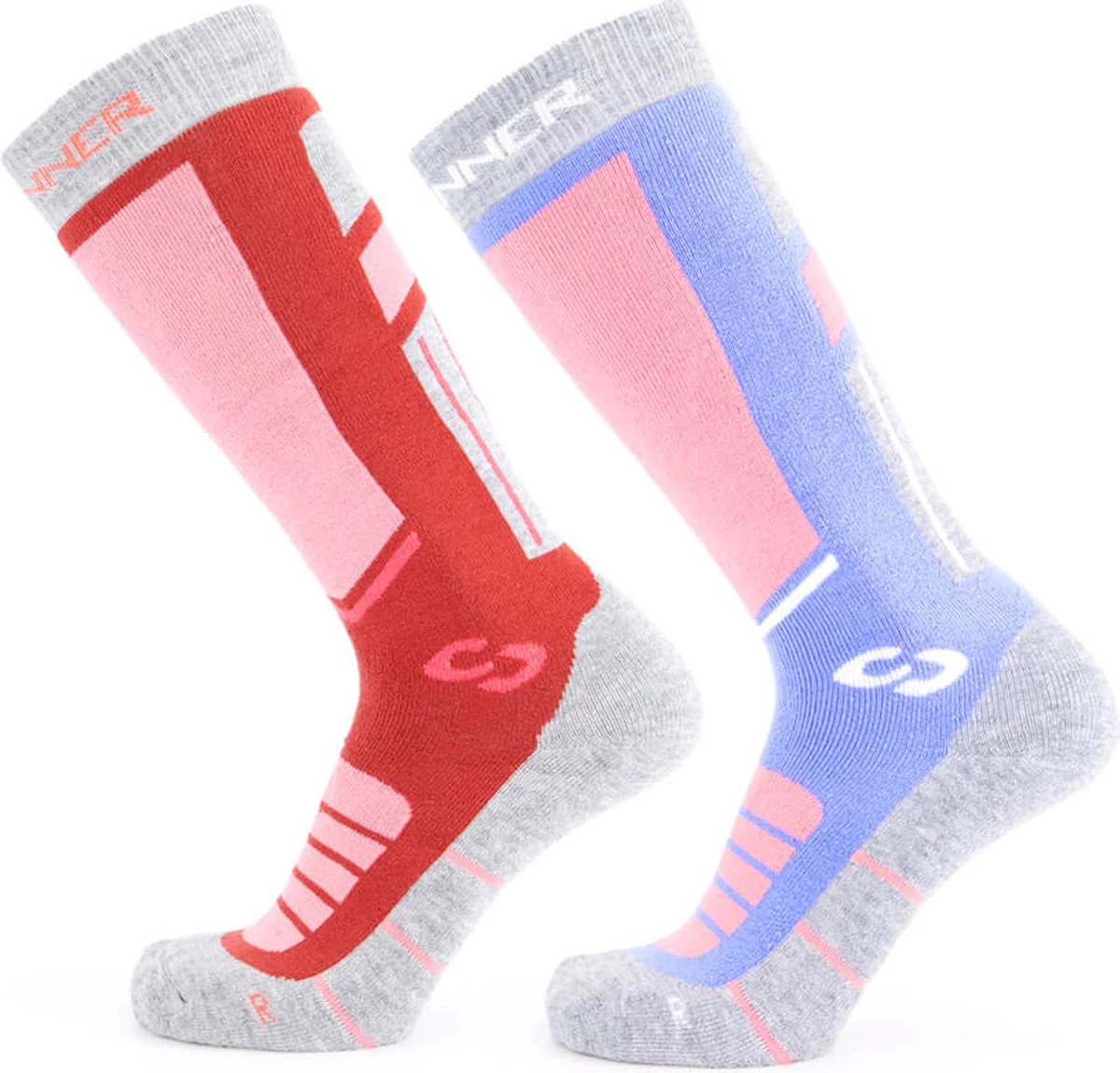 SINNER Pro Socks Skisokken Dames (Dubbelverpakking) - Roze/Blauw - 36/38 1 SINNER Pro Socks Skisokken Dames (Dubbelverpakking) - Roze/Blauw - 36/38