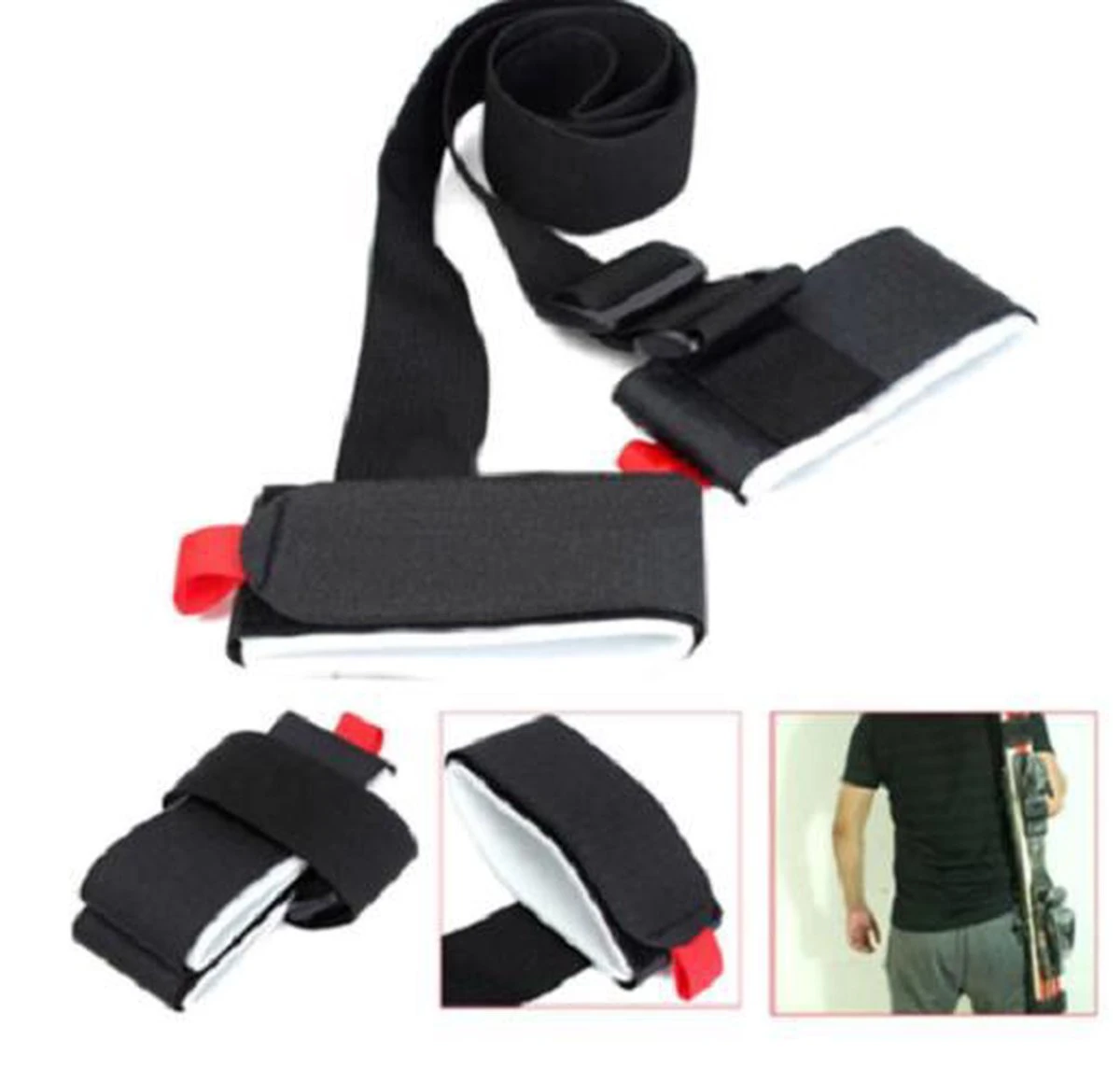 Skidrager - Draagband Voor Ski's En Skistokken - Wintersport Benodigdheden - Snowboarden 2 Skidrager - Draagband Voor Ski's En Skistokken - Wintersport Benodigdheden - Snowboarden - Afbeelding 2