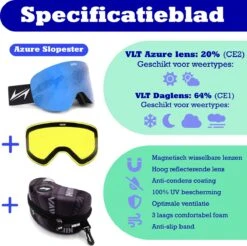 VAIN Azure Slopester Skibril Pack - Anti-condens - Blauwe + Extra Lens 15 VAIN Azure Slopester Skibril Pack - Anti-condens - Blauwe + Extra Lens -Ski Gemeenschap 1200x1193