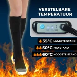 Basila® Elektrische Sokken - Zwart - Unisex Voor Vrouwen En Mannen - Free Size - 4000mAh Accu - USB Oplaadbaar - Verwarmde Sokken Met Accu -Ski Gemeenschap 1200x1200 213