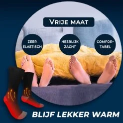 Basila® Elektrische Sokken - Zwart - Unisex Voor Vrouwen En Mannen - Free Size - 4000mAh Accu - USB Oplaadbaar - Verwarmde Sokken Met Accu -Ski Gemeenschap 1200x1200 215