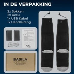 Basila® Elektrische Sokken - Zwart - Unisex Voor Vrouwen En Mannen - Free Size - 4000mAh Accu - USB Oplaadbaar - Verwarmde Sokken Met Accu -Ski Gemeenschap 1200x1200 217