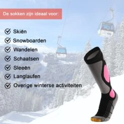 MyStand Skisokken - Wintersportsokken - Skiën Snowboarden Of Wandelen - Wintersokken Compressie - Dames/Heren - One Size - Maat 37 Tot 47 - Roze -Ski Gemeenschap 1200x1200 228