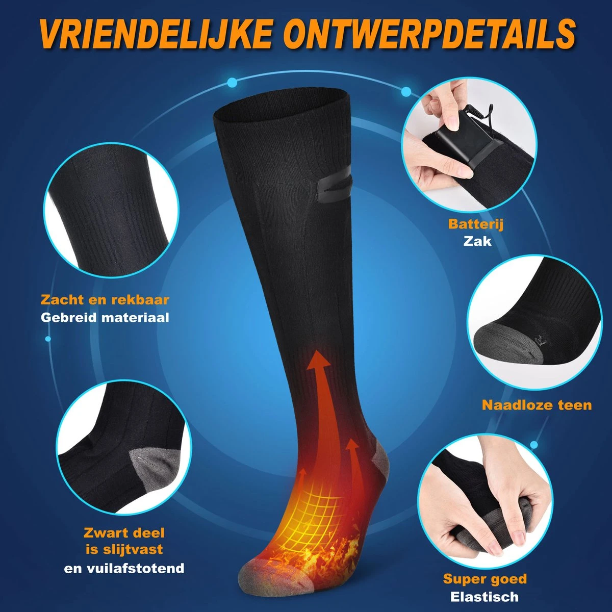 Qualitá® Verwarmde Sokken - Elektrische Sokken - Sokken - Elektrische Verwarmde Sokken - Maat 41-46 8 Qualitá® Verwarmde Sokken - Elektrische Sokken - Sokken - Elektrische Verwarmde Sokken - Maat 41-46 - Afbeelding 8