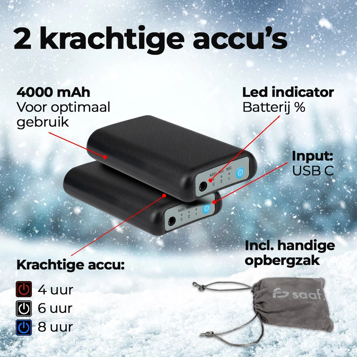 Saaf Verwarmde Sokken - Elektrisch - Oplaadbaar - Incl. Oplader - 3 Standen - Unisex - Maat 38-44 2 Saaf Verwarmde Sokken - Elektrisch - Oplaadbaar - Incl. Oplader - 3 Standen - Unisex - Maat 38-44 - Afbeelding 2