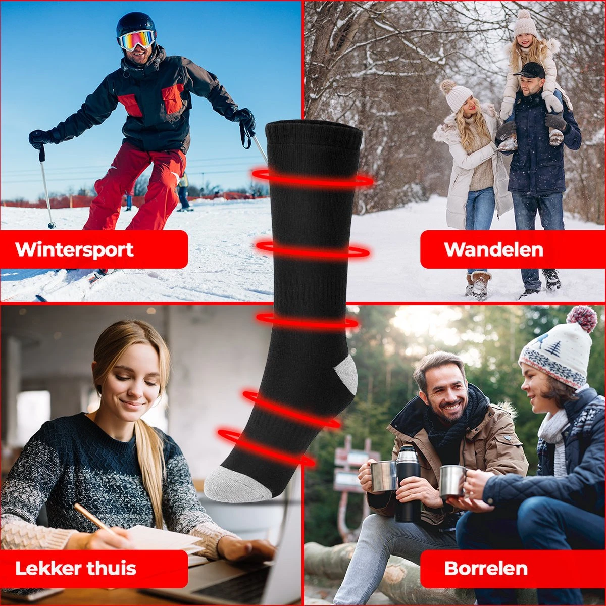 Saaf Verwarmde Sokken - Elektrisch - Oplaadbaar - Incl. Oplader - 3 Standen - Unisex - Maat 38-44 4 Saaf Verwarmde Sokken - Elektrisch - Oplaadbaar - Incl. Oplader - 3 Standen - Unisex - Maat 38-44 - Afbeelding 4