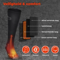 B-care Verwarmde Sokken - Elektrische Sokken - One Size Fits All - Inclusief Oplaadbare Accu - 4000 MAh Batterijen - 3 Verschillende Warmte Standen - Thermosokken - Wintersport - Wandelen - Skiën - Skivakantie - Skisokken -Ski Gemeenschap 1200x1200 248