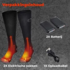 B-care Verwarmde Sokken - Elektrische Sokken - One Size Fits All - Inclusief Oplaadbare Accu - 4000 MAh Batterijen - 3 Verschillende Warmte Standen - Thermosokken - Wintersport - Wandelen - Skiën - Skivakantie - Skisokken -Ski Gemeenschap 1200x1200 252