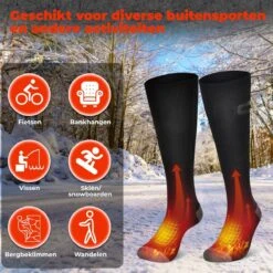 B-care Verwarmde Sokken - Elektrische Sokken - One Size Fits All - Inclusief Oplaadbare Accu - 4000 MAh Batterijen - 3 Verschillende Warmte Standen - Thermosokken - Wintersport - Wandelen - Skiën - Skivakantie - Skisokken -Ski Gemeenschap 1200x1200 255