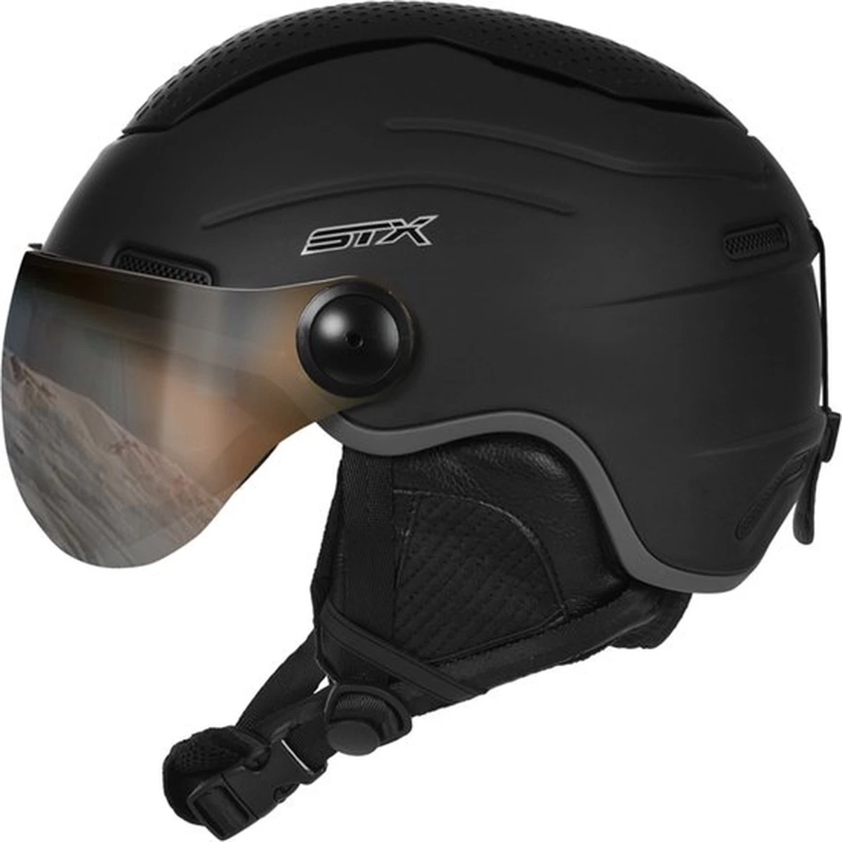 STX Helmet Visor Junior Black Skihelm - Black - Unisex - Maat XS 10 STX Helmet Visor Junior Black Skihelm - Black - Unisex - Maat XS - Afbeelding 10