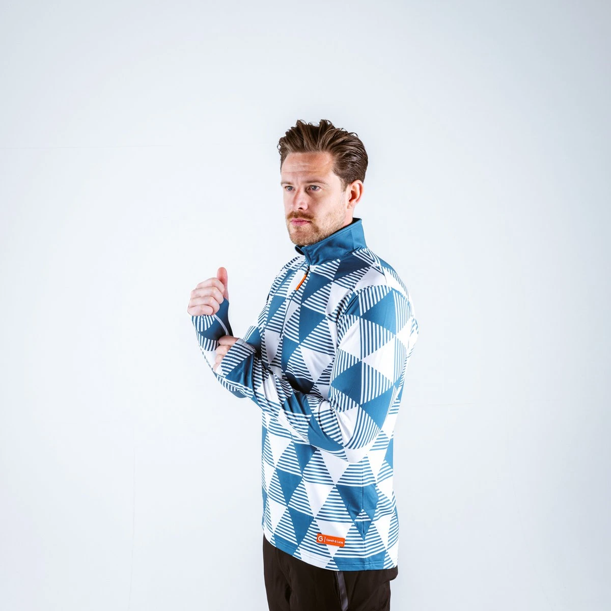 Gareth & Lucas Skipully The Twenty-Three - Heren M - 100% Gerecycled Polyester - Midlayer Sportshirt - Wintersport 2 Gareth & Lucas Skipully The Twenty-Three - Heren M - 100% Gerecycled Polyester - Midlayer Sportshirt - Wintersport - Afbeelding 2