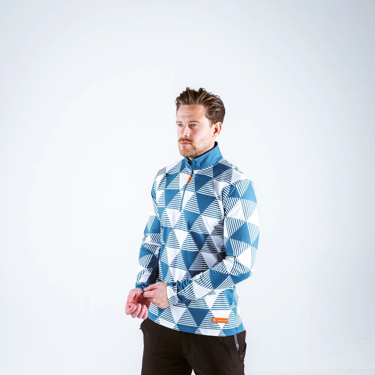 Gareth & Lucas Skipully The Twenty-Three - Heren M - 100% Gerecycled Polyester - Midlayer Sportshirt - Wintersport 4 Gareth & Lucas Skipully The Twenty-Three - Heren M - 100% Gerecycled Polyester - Midlayer Sportshirt - Wintersport - Afbeelding 4