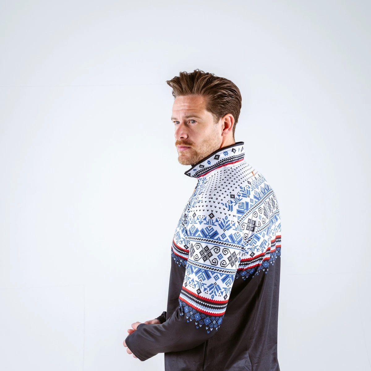 Gareth & Lucas Skipully The Fifteen - Heren S - 100% Gerecycled Polyester - Midlayer Sportshirt - Wintersport 2 Gareth & Lucas Skipully The Fifteen - Heren S - 100% Gerecycled Polyester - Midlayer Sportshirt - Wintersport - Afbeelding 2