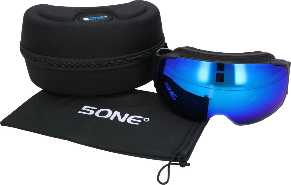 5one® Alpine 9 - Skibril Met 2 Verwisselbare Lenzen - Blauw En Oranje 9 5one® Alpine 9 - Skibril Met 2 Verwisselbare Lenzen - Blauw En Oranje - Afbeelding 9