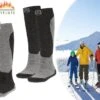 Heat Essentials - Ski Sokken 39 42 - Grijs - 2 Paar - Unisex - Extra Ondersteuning En Demping - Warme Sokken Met Wol - Skisokken Heren - Skisokken Dames - Wintersport Sokken - Huissokken - Compressie Sokken