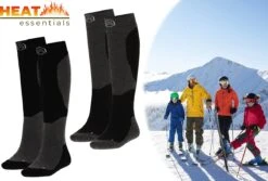 Heat Essentials - Ski Sokken 35-38 - Zwart - 2 Paar - Unisex - Extra Ondersteuning En Demping - Warme Sokken Met Wol - Skisokken Heren - Skisokken Dames - Wintersport Sokken - Huissokken - Compressie Sokken