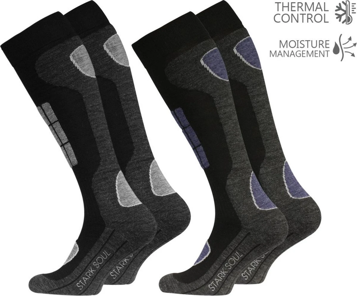 Stark Soul® - Wintersportkniekousen - Heren Wintersport Kniekousen Met Demping Zones - Winter - Sport - Ski's - Snowboarden - Kniekous - Beschermers - 2 Paar - Maat: 43/46 1 Stark Soul® - Wintersportkniekousen - Heren Wintersport Kniekousen Met Demping Zones - Winter - Sport - Ski's - Snowboarden - Kniekous - Beschermers - 2 Paar - Maat: 43/46