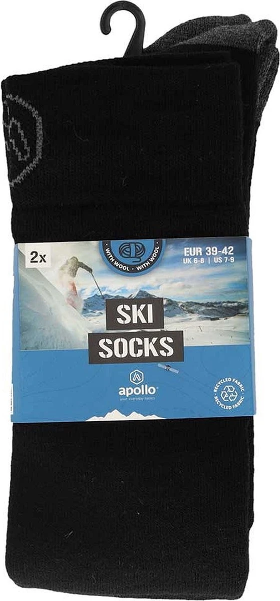 Apollo® Apollo | Skisokken Unisex | Zwart | 2-Pak | Maat 43/46 | Skisokken Heren | Skisokken Dames 4 Apollo® Apollo | Skisokken Unisex | Zwart | 2-Pak | Maat 43/46 | Skisokken Heren | Skisokken Dames - Afbeelding 4