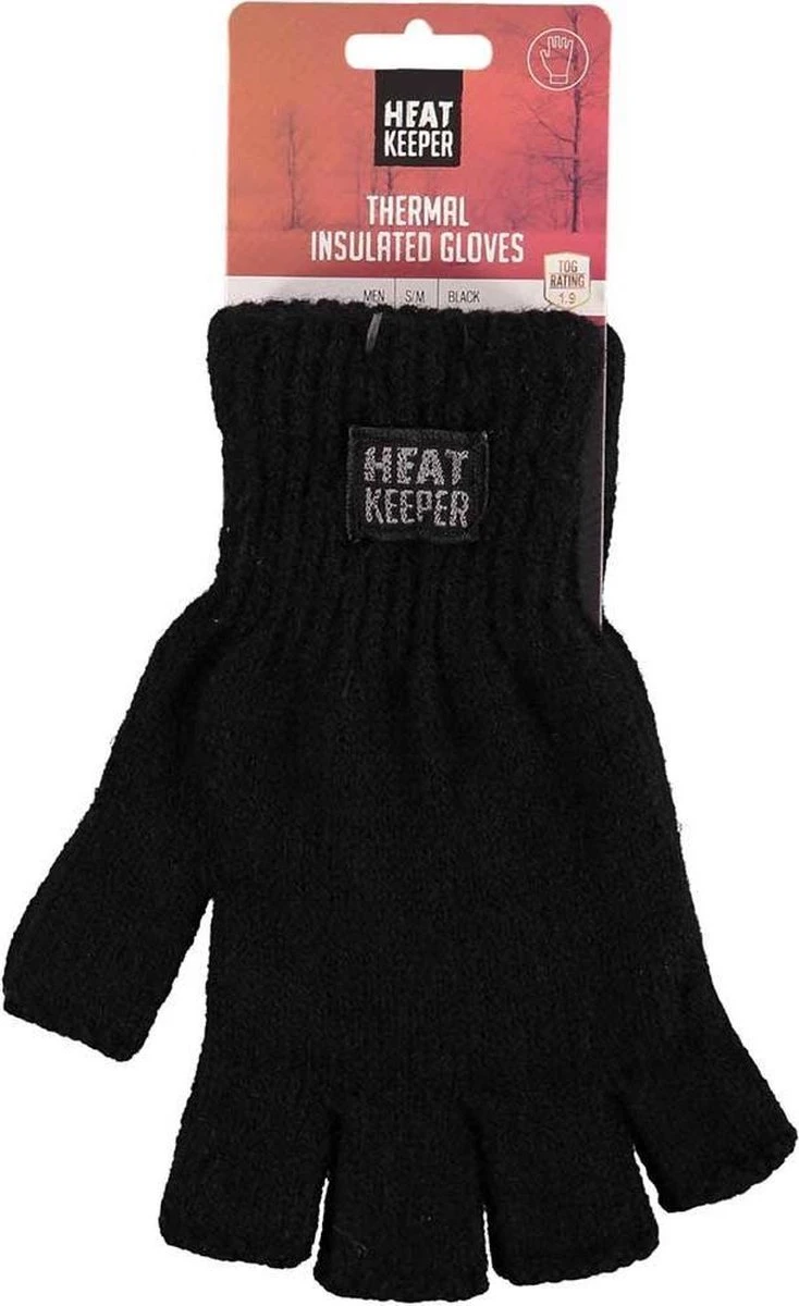 Zwarte Vingerloze Thermo Handschoenen/mofjes Voor Heren - Warme Gebreide Handschoenen Vingerloos/zonder Vingers Voor Volwassenen S/M 1 Zwarte Vingerloze Thermo Handschoenen/mofjes Voor Heren - Warme Gebreide Handschoenen Vingerloos/zonder Vingers Voor Volwassenen S/M