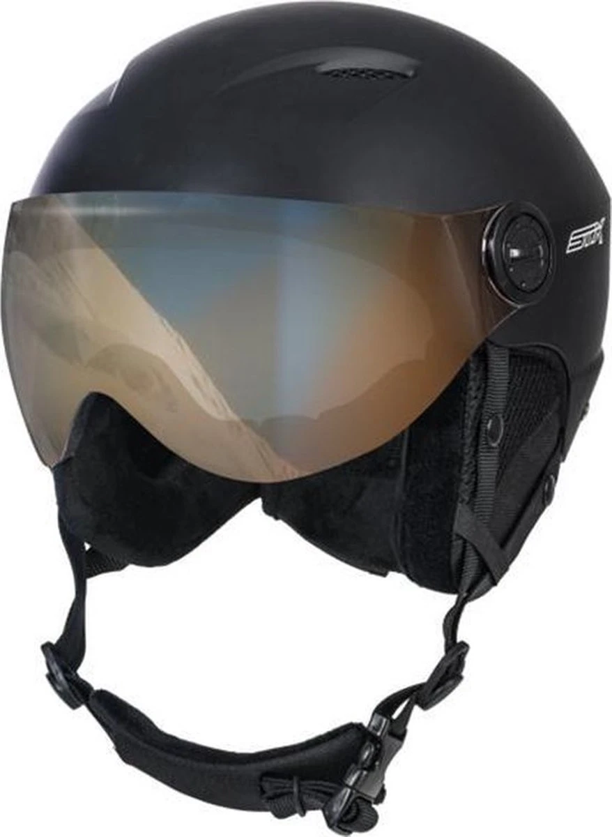 STX Helmet Visor Junior Black Skihelm - Black - Unisex - Maat XS 4 STX Helmet Visor Junior Black Skihelm - Black - Unisex - Maat XS - Afbeelding 4